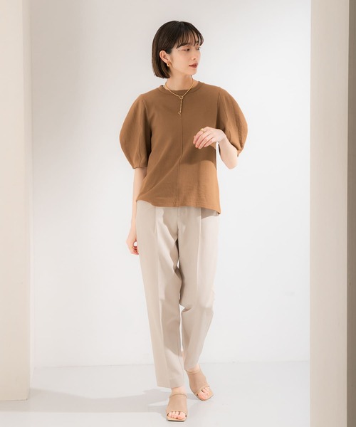 KBF（ケイビーエフ）の「アーモンドスリーブTシャツ（Tシャツ/カットソー・レディース・ホワイト/ラベンダー/グリーン/ブラウン・ONE）」の12枚目の写真