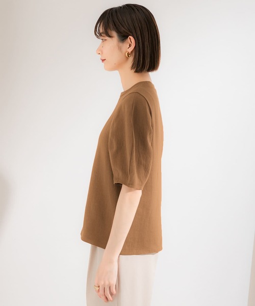 KBF（ケイビーエフ）の「アーモンドスリーブTシャツ（Tシャツ/カットソー・レディース・ホワイト/ラベンダー/グリーン/ブラウン・ONE）」の22枚目の写真