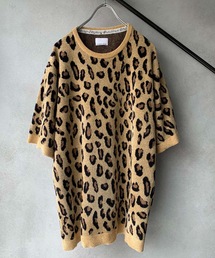 NUMBER (N)INE | 【NUMBER (N)INE】《別注》ヘアリーヤーン レオパードニット クルーネックTシャツ(Tシャツ/カットソー)