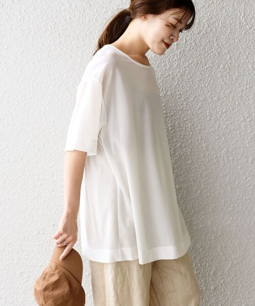 SHIPS Days(シップスデイズ)の「SHIPS Days:ジャージーバックギャザーTee◇(Tシャツ/カットソー・レディース・ホワイト/ブラウン/イエロー・ONE SIZE)」の7枚目の写真