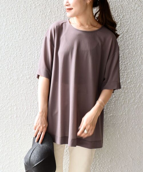 SHIPS Days(シップスデイズ)の「SHIPS Days:ジャージーバックギャザーTee◇(Tシャツ/カットソー・レディース・ホワイト/ブラウン/イエロー・ONE SIZE)」の20枚目の写真