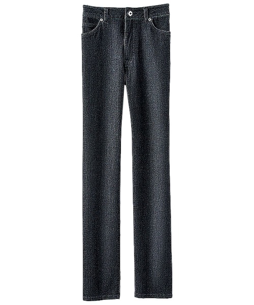 BELLUNA PLUS(ベルーナ)の「ヒンヤリ冷感ライトオンスジーンズ(アンクル丈)股下60cm(デニムパンツ・レディース・オフホワイト/ブルー系その他/ブラック/インディゴブルー/ブルー・MEDIUM/X-LARGE/SMALL/LARGE)」の2枚目の写真