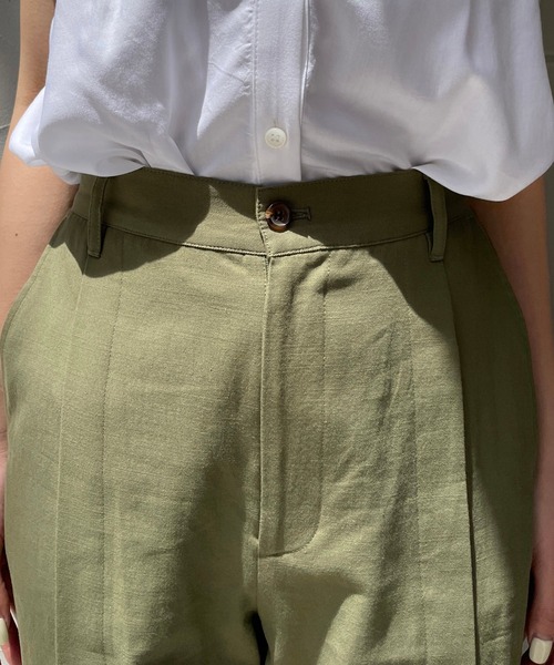 CAPRICIEUX LE'MAGE（カプリシューレマージュ）の「フロントタックパンツ（その他パンツ・レディース・カーキ/ブラック・38/36）」の9枚目の写真