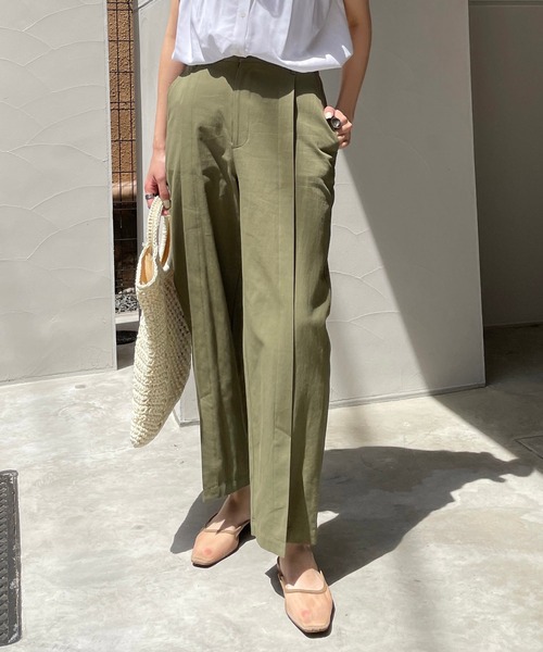 CAPRICIEUX LE'MAGE（カプリシューレマージュ）の「フロントタックパンツ（その他パンツ・レディース・カーキ/ブラック・38/36）」の13枚目の写真