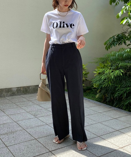 CAPRICIEUX LE'MAGE（カプリシューレマージュ）の「フロントタックパンツ（その他パンツ・レディース・カーキ/ブラック・38/36）」の20枚目の写真