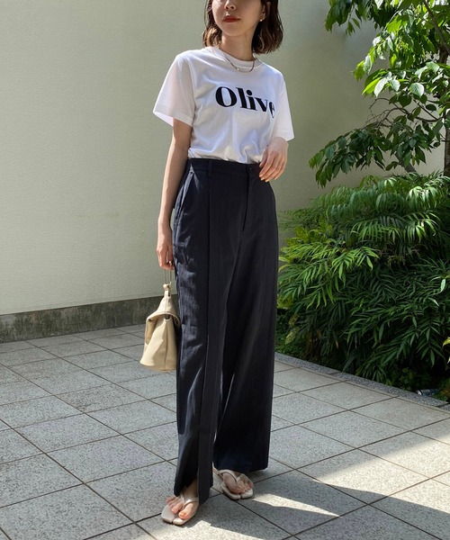 CAPRICIEUX LE'MAGE（カプリシューレマージュ）の「フロントタックパンツ（その他パンツ・レディース・カーキ/ブラック・38/36）」の19枚目の写真