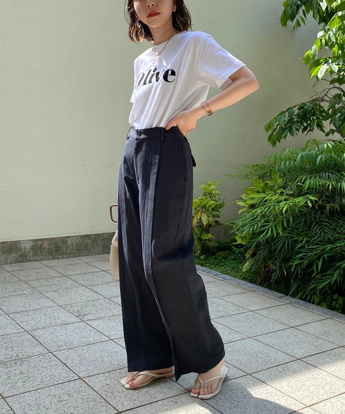 CAPRICIEUX LE'MAGE（カプリシューレマージュ）の「フロントタックパンツ（その他パンツ・レディース・カーキ/ブラック・38/36）」の17枚目の写真