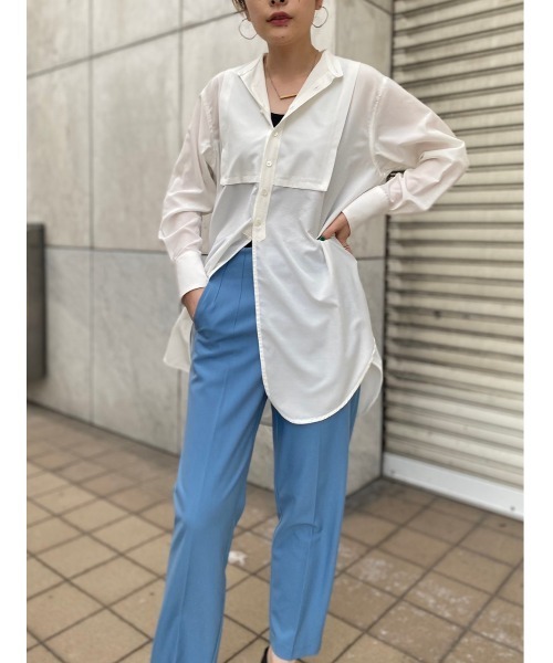 IJIIT&Co.(イジットアンドコー)の「IJIIT&Co. (イジットアンドコー) バンドカラーシャツ/ 5211B40006(シャツ/ブラウス・レディース・ホワイト・FREE)」の1枚目の写真