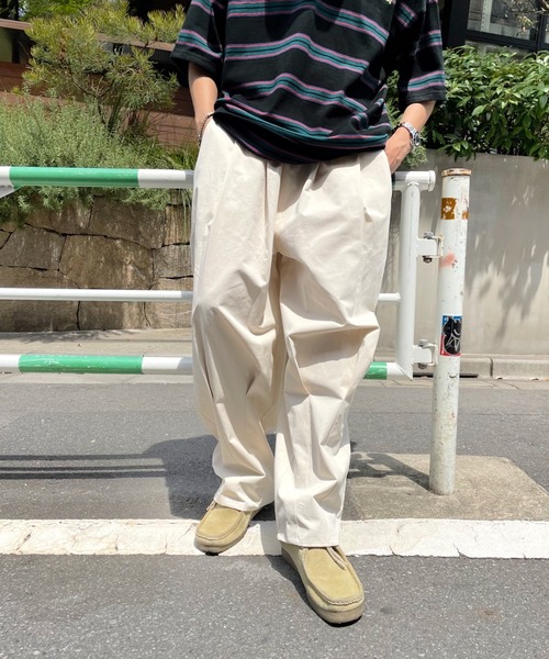 WHO'S WHO gallery（フーズフーギャラリー）の「【KOOKY'N/クーキー】ワイドチノ（チノパンツ・メンズ・ブラック/ベージュ/オフホワイト/インディゴブルー・FREE）」の2枚目の写真