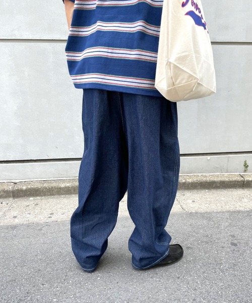 WHO'S WHO gallery（フーズフーギャラリー）の「【KOOKY'N/クーキー】ワイドチノ（チノパンツ・メンズ・ブラック/ベージュ/オフホワイト/インディゴブルー・FREE）」の8枚目の写真