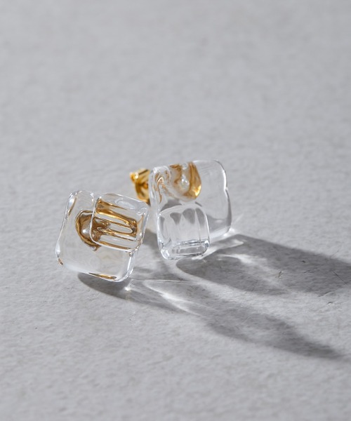 Hario ハリオ Ear別注 スクエアラインピアス ピアス 両耳用 Hario Lampwork Factory ハリオランプワークファクトリー のファッション通販 Zozotown