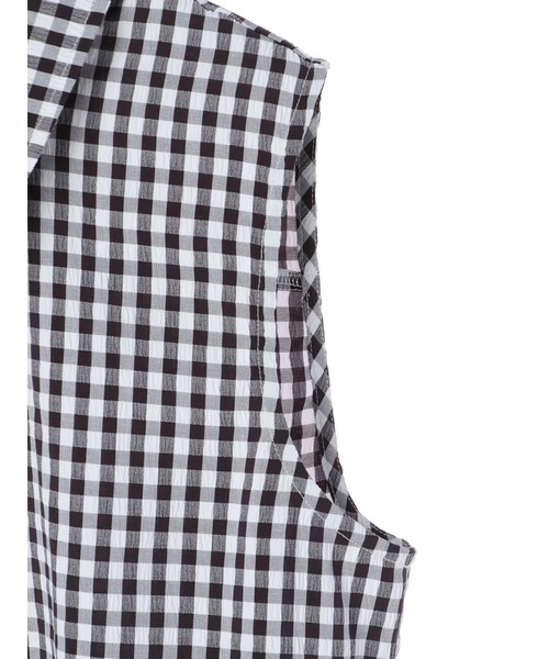 DURAS（デュラス）の「アシンメトリーフリルノースリトップ（シャツ/ブラウス・レディース・ホワイト/ブラック/チェック・FREE）」の7枚目の写真