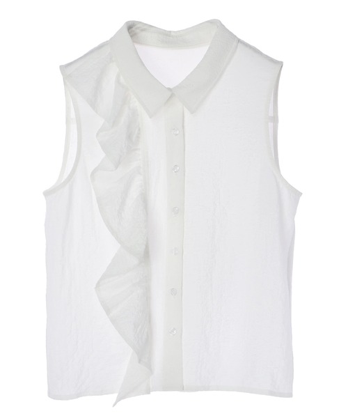 DURAS（デュラス）の「アシンメトリーフリルノースリトップ（シャツ/ブラウス・レディース・ホワイト/ブラック/チェック・FREE）」の11枚目の写真