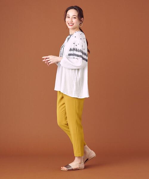 closet story（クローゼットストーリー）の「＜closet story（クローゼットストーリー）＞ サイドアジャスター カラー テーパードパンツ（スラックス・レディース・イエロー/ケリー・FREE）」の13枚目の写真