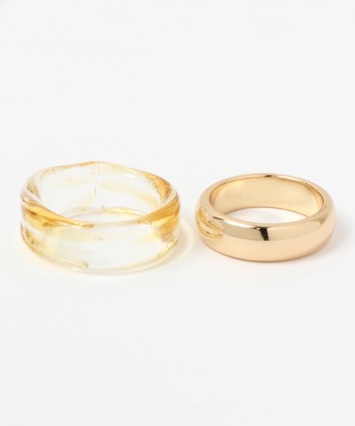 GLOBAL WORK（グローバルワーク）の「グラス2Pリング【一部店舗限定】/948719（リング・レディース・ライトグリーン/ライトベージュ/パープル系その他2・FREE）」の4枚目の写真