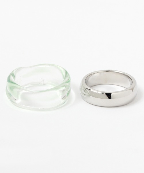 GLOBAL WORK（グローバルワーク）の「グラス2Pリング【一部店舗限定】/948719（リング・レディース・ライトグリーン/ライトベージュ/パープル系その他2・FREE）」の6枚目の写真