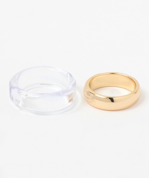 GLOBAL WORK（グローバルワーク）の「グラス2Pリング【一部店舗限定】/948719（リング・レディース・ライトグリーン/ライトベージュ/パープル系その他2・FREE）」の5枚目の写真