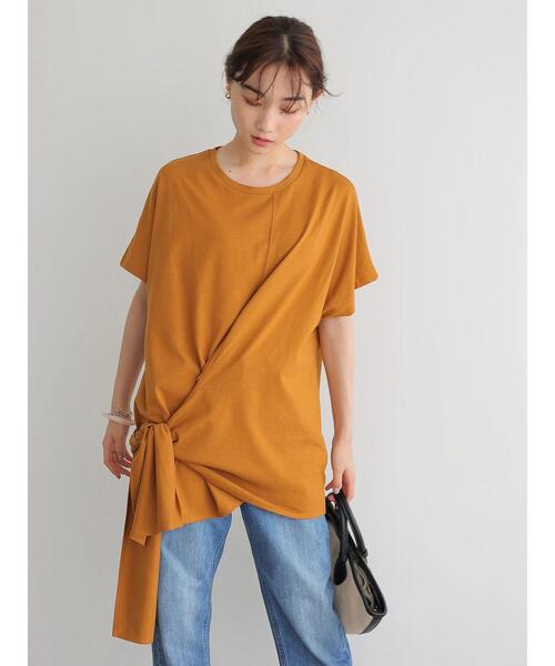 AMERICAN HOLIC（アメリカンホリック）の「リボンディティールカットプルオーバー（Tシャツ/カットソー・レディース・チャコールグレー/オフホワイト/カーキ/キャメル・FREE）」の10枚目の写真