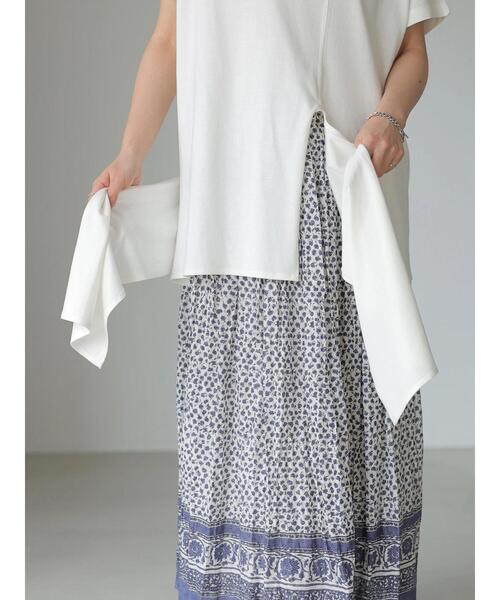 AMERICAN HOLIC（アメリカンホリック）の「リボンディティールカットプルオーバー（Tシャツ/カットソー・レディース・チャコールグレー/オフホワイト/カーキ/キャメル・FREE）」の6枚目の写真