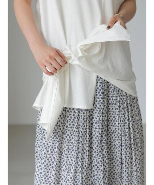 AMERICAN HOLIC（アメリカンホリック）の「リボンディティールカットプルオーバー（Tシャツ/カットソー・レディース・チャコールグレー/オフホワイト/カーキ/キャメル・FREE）」の15枚目の写真