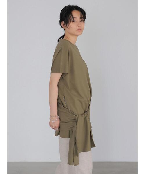 AMERICAN HOLIC（アメリカンホリック）の「リボンディティールカットプルオーバー（Tシャツ/カットソー・レディース・チャコールグレー/オフホワイト/カーキ/キャメル・FREE）」の19枚目の写真