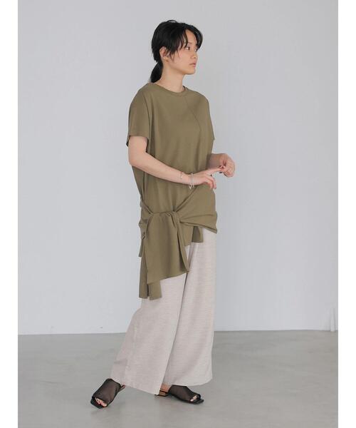 AMERICAN HOLIC（アメリカンホリック）の「リボンディティールカットプルオーバー（Tシャツ/カットソー・レディース・チャコールグレー/オフホワイト/カーキ/キャメル・FREE）」の7枚目の写真