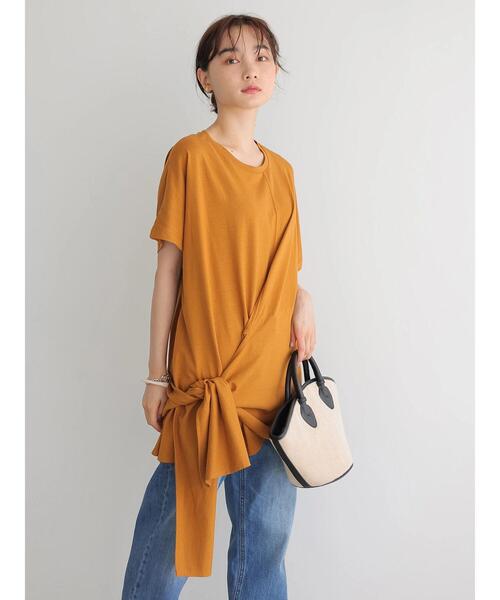 AMERICAN HOLIC（アメリカンホリック）の「リボンディティールカットプルオーバー（Tシャツ/カットソー・レディース・チャコールグレー/オフホワイト/カーキ/キャメル・FREE）」の20枚目の写真