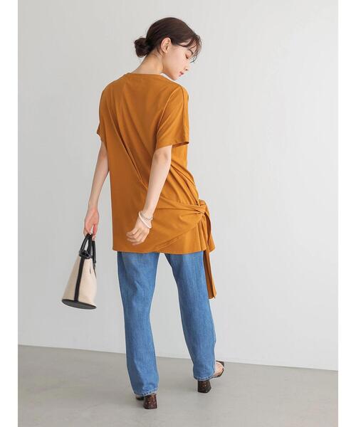 AMERICAN HOLIC（アメリカンホリック）の「リボンディティールカットプルオーバー（Tシャツ/カットソー・レディース・チャコールグレー/オフホワイト/カーキ/キャメル・FREE）」の8枚目の写真