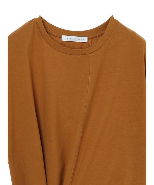 AMERICAN HOLIC（アメリカンホリック）の「リボンディティールカットプルオーバー（Tシャツ/カットソー・レディース・チャコールグレー/オフホワイト/カーキ/キャメル・FREE）」の13枚目の写真