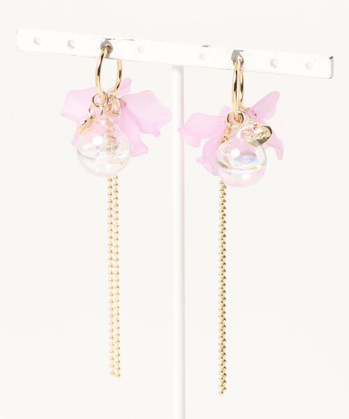 tone(トーン)の「【Sunny days】petal bubble hoop pierce(ピアス(両耳用)・レディース・パープル/ホワイト・FREE)」の2枚目の写真