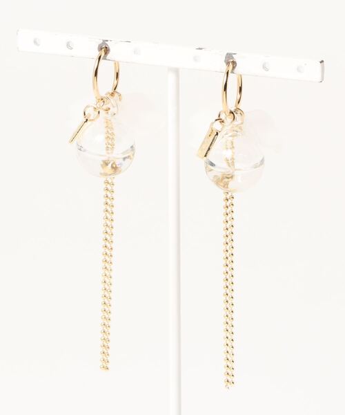 tone(トーン)の「【Sunny days】petal bubble hoop pierce(ピアス(両耳用)・レディース・パープル/ホワイト・FREE)」の1枚目の写真