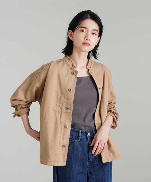 AMERICAN HOLIC（アメリカンホリック）の「CPOスタンドブルゾン（ブルゾン・レディース・ベージュ/カーキ・M/L）」の2枚目の写真