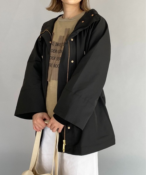 PICCIN（ピッチン）の「ウエストゴム入り袖リブマウンテンパーカー（マウンテンパーカー・レディース・ブラック/ベージュ/グリーン系その他・M）」の2枚目の写真