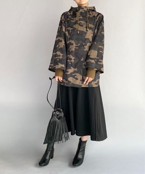 PICCIN（ピッチン）の「ウエストゴム入り袖リブマウンテンパーカー（マウンテンパーカー・レディース・ブラック/ベージュ/グリーン系その他・M）」の8枚目の写真