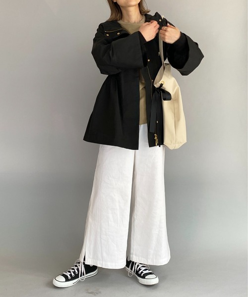 PICCIN（ピッチン）の「ウエストゴム入り袖リブマウンテンパーカー（マウンテンパーカー・レディース・ブラック/ベージュ/グリーン系その他・M）」の5枚目の写真