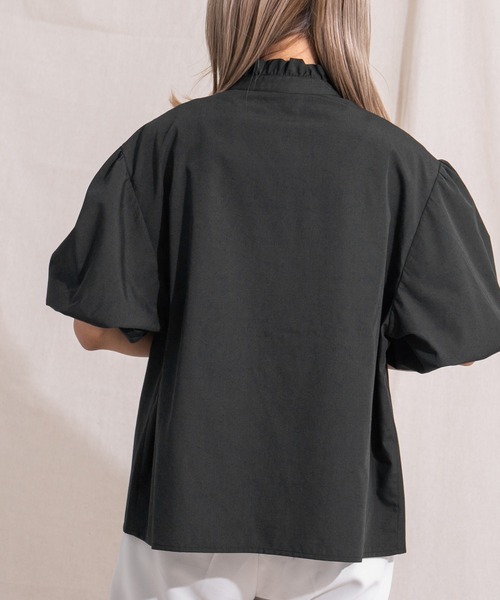 kutir（クティール）の「フリルネックブラウス（シャツ/ブラウス・レディース・ホワイト/ブラック・FREE）」の17枚目の写真