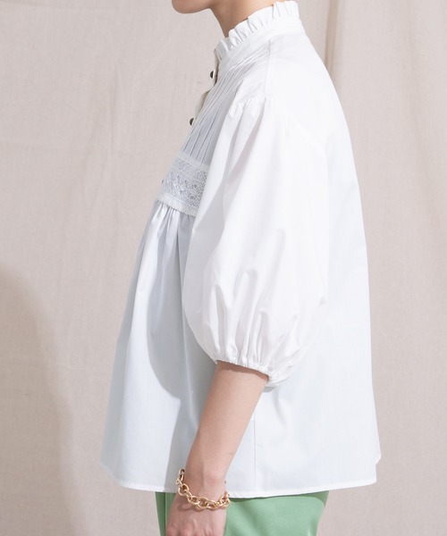 kutir（クティール）の「フリルネックブラウス（シャツ/ブラウス・レディース・ホワイト/ブラック・FREE）」の12枚目の写真