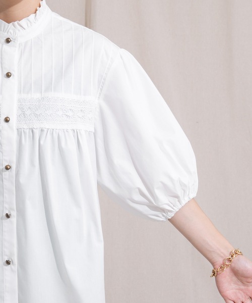 kutir（クティール）の「フリルネックブラウス（シャツ/ブラウス・レディース・ホワイト/ブラック・FREE）」の14枚目の写真