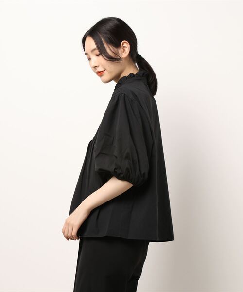 kutir（クティール）の「フリルネックブラウス（シャツ/ブラウス・レディース・ホワイト/ブラック・FREE）」の8枚目の写真