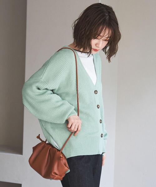 coen(コーエン)の「ガマグチギャザーショルダーバッグ(ショルダーバッグ・レディース・オフホワイト/ブラウン/ブラック・FREE)」の6枚目の写真