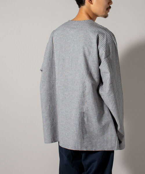 GLOSTER（グロスター）の「【GLOSTER/グロスター】ミリタリースリーピングシャツ ロングスリーブ（Tシャツ/カットソー・メンズ・ブラック/オフホワイト/グレー系その他/オリーブ/ブルー系その他・MEDIUM/LARGE）」の13枚目の写真