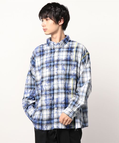 A4A（エーフォーエー）の「A4A/エーフォーエー/切替ネルシャツ（シャツ/ブラウス・メンズ・レッド/グリーン/ブルー・FREE）」の2枚目の写真