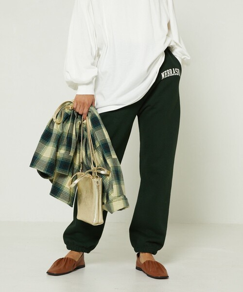 FREAK'S STORE（フリークスストア）の「HEAVYスウェットロゴパンツ（スウェットパンツ・レディース・グリーン/オフホワイト/ライトグレー/インディゴブルー・ﾌﾘ-）」の4枚目の写真