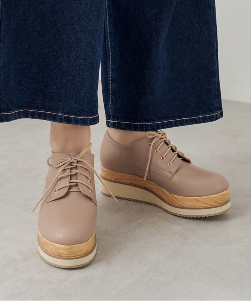 OLIVE des OLIVE（オリーブデオリーブ）の「ダブルソールレースアップシューズ（その他シューズ・レディース・ブラック/ベージュ/オフホワイト・SMALL/MEDIUM/LARGE）」の18枚目の写真