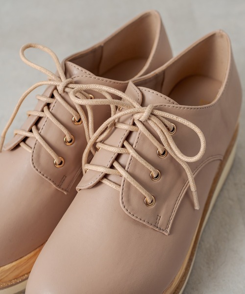 OLIVE des OLIVE（オリーブデオリーブ）の「ダブルソールレースアップシューズ（その他シューズ・レディース・ブラック/ベージュ/オフホワイト・SMALL/MEDIUM/LARGE）」の19枚目の写真