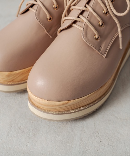 OLIVE des OLIVE（オリーブデオリーブ）の「ダブルソールレースアップシューズ（その他シューズ・レディース・ブラック/ベージュ/オフホワイト・SMALL/MEDIUM/LARGE）」の13枚目の写真