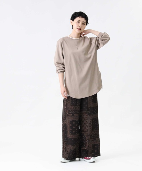 HONEYSUCKLE ROSE（ハニーサックルローズ）の「【HONEYSUCKLE ROSE】柄プリントイージー（その他パンツ・レディース・ブラック×レッド/オレンジ/ダークブラウン/ブラック×ホワイト/ベージュ/グリーン/ホワイト×カーキブラウン/ブラウン・L）」の20枚目の写真