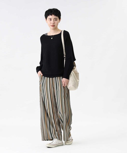 HONEYSUCKLE ROSE（ハニーサックルローズ）の「【HONEYSUCKLE ROSE】柄プリントイージー（その他パンツ・レディース・ブラック×レッド/オレンジ/ダークブラウン/ブラック×ホワイト/ベージュ/グリーン/ホワイト×カーキブラウン/ブラウン・L）」の18枚目の写真