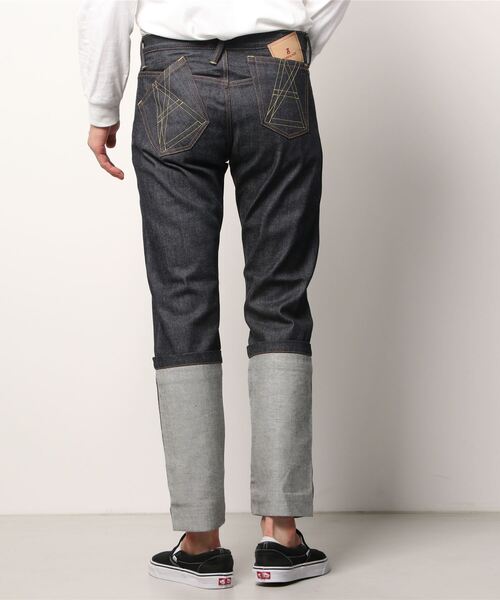 ANREALAGE(アンリアレイジ)の「ANREALAGE(アンリアレイジ)ROLL UP DENIM PANTS(デニムパンツ・メンズ・インディゴブルー・46/48)」の2枚目の写真