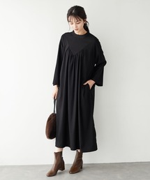 CRAFT STANDARD BOUTIQUE | ハイネック切替ギャザーワンピース　＊(ワンピース)